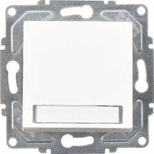 Meks Eqona Radius Neoline Işıklı Etiketli Zil Butonu, 12V (Klipsli), Beyaz (Mekanizma + Tuşkapak)