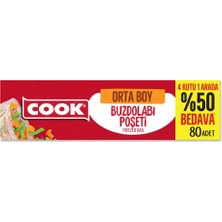 Meks Cook Buzdolabı Poşeti, Orta Boy, 24 x 38 Cm, 80 Yaprak