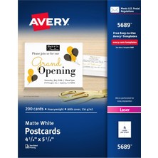 Meks Avery Lazer Yazıcılar Için Yazdırılabilir Kartpostallar, 10,8 cm x 14 Cm, 200 Boş Kart - Tarif Kart