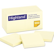 Meks Highland Notlar, 3 x 3 Inç, Sarı, 18-Ped/paket