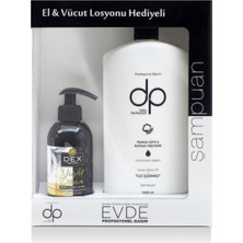 Meks Dp Pamuk Sütü & Buğday Proteini 1000 ml Tuzsuz Şampuan + 250 ml Dex Vücut Losyonu Set 8694965535374