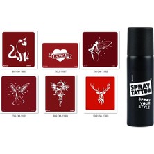 Meks Melek Modelleri Spray Tattoo Geçici Sprey Dövme Seti