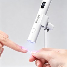 Meks Beautpal Çivi Için El Uv Işığı, Mini Tırnak Kurutucu, Manyetik Standlı, LCD Ekran, Kablosuz Şarj Ed
