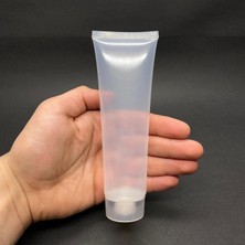 Meks Şeffaf Boş Krem Tüpü 100ML, Vidalı Kapaklı Merhem Tüpü, Şeffaf Lipgloss Tüp 100 ml x 3 Adet