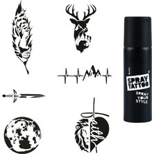 Meks Doğa Serisi Spray Tattoo Geçici Dövme Yapma Seti Dark Siyah