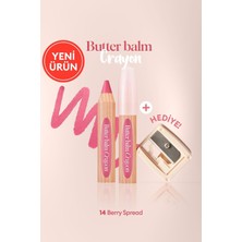 Meks Clio, Kremsi, Kalem Şeklinde Renkli Dudak Balmı & Kalemtıraş Butter Balm Crayon 014 Berry Spread
