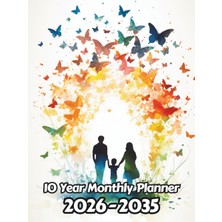 Meks Watercolor Butterflies 10 Year Monthly Planner 2024-2033: Large 120 Month Calendar | Gift For Peopl