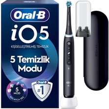 Meks Oral-B Io5 Mat Siyah Şarjlı/elektrikli Diş Fırçası, 1 Fırça Başlığı, Uzun Ömürlü Pil, Premium Seyah