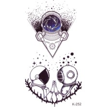Meks Bearpear Astronot Dövmesi Çift Dövmesi Minimal Tattoo