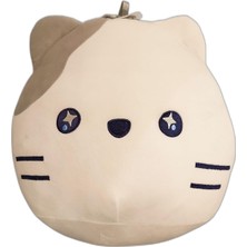 Meks Ecrou Kedi Tombul Yastık 35 cm Gri