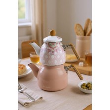 Meks Bambum Unique - Bambu Kulplu Emaye Çaydanlık Takımı Pembe