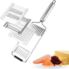 Meks Ayarlanabilir 3 Farklı Başlıklı Tutmalı Sebze Dilimleyici Peynir Rendeleyici Aparat, Metal Sağlam R