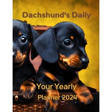 Meks Dachshund's Daily | Stylish Day Organizer With 12 Months Of Monthly And Weekly Pages | Cover Paperb