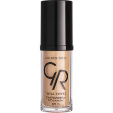 Meks Golden Rose Total Cover 2 In 1 Foundation & Concealer Fondöten ve Kapatıcı No: 021