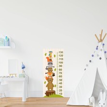 Meks Çocuk Odası Bebek Odası Hayvanlar Boy Cetveli Boy Ölçer Sticker