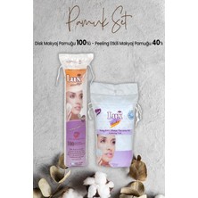 Meks Lux Peeling Etkili Makyaj Pamuğu 40' Lı ve Disk Makyaj Pamuğu 100'LÜ