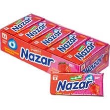 Meks Nazar Şekersiz Çilek Aromalı Sakız Damlaları 5 x 20 Adet