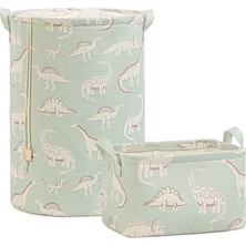 Meks Ocean Home Textile 2'li Çocuk Odası Dinozor Sepet Set 1 Adet 30 x 21 x 18/36 x 48 cm