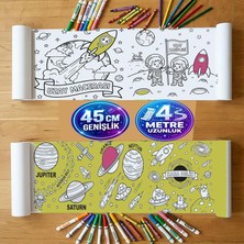 Meks Boyama Kağıdı Rulo Dev Boy 4 Metre Uzay Macerası