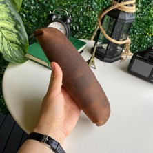 Meks Modica® Favara - Premium Serie Hakiki Eskitme Deri Kalemlik (Kahverengi)