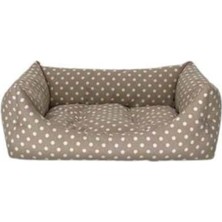 Meks Pet Comfort Uniform Bej Puantiyeli Kedi ve Köpek Yatağı S 50X60CM