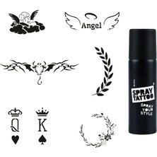 Meks Melek Çiçek Spray Tattoo Geçici Dövme Yapma Seti Sprey Dövme Kiti