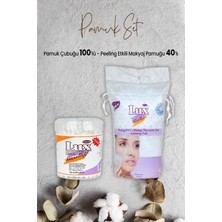 Mey İthalat Lux Pamuk Çubuğu 100' Lü ve Peeling Etkili Makyaj Pamuğu 40' Lı
