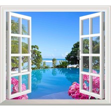 Meks Pencere Poster Duvar Kağıdı Paradise Yapışkanlı Sticker