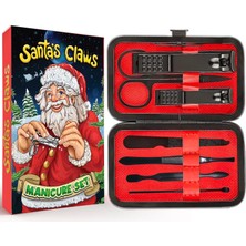 Meks Santa's Claws Manikür Seti 8'ı 1 Arada - Erkekler Için Noel Çorabı Dolguları, Noel Hediyeleri Kutus