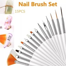 Meks Fontenay 15'li Tırnak Nail Art Desen Tırnak Süsleme ve Boyama Fırça Seti Renkli