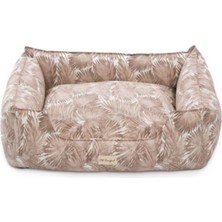 Meks Pet Comfort Alpha Merta Açık Kahverengi-Beyaz Köpek Yatağı L 85X105CM