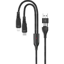 Meks GA51 4ın1 20V 5A Pd 100W Type-C Hızlı Şarj Kablo, 9V 3A 27W Iphone ile Uyumlu Ligtning