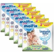 Meks Molfix Izotonik Sulu Temizlik Islak Mendil 3X60'LFERAH I x 6 Adet