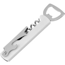 Meks Beyaz Metal Çok Fonksiyonlu Şişe ve Tirbuşon Açacak – 12 cm | 3’ü 1 Arada Şık ve Dayanıklı Tasarım