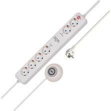 Meks Brennenstuhl Eco-Line Comfort Güvenlik Anahtarlı 6'lı Uzatma Priz