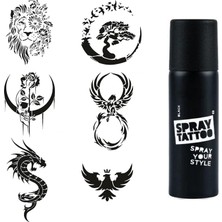 Meks Vahşi Güzellikler Spray Tattoo Geçici Dövme Seti Dark Sprey Dövme Kiti