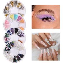Meks Tırnak Süsleme Taşı, Kolay Uygulanabilir, 4'lü Nail Art Tırnak Süsleme Taş Seti