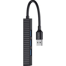 Meks Vetech 4 Port USB Hub 3.0 Çevirici Çoğaltıcı Laptop/notebook/pc Uyumlu USB Çoklayıcı (Siyah)