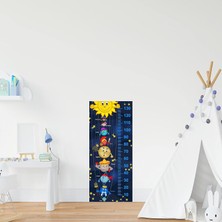 Meks Çocuk Odası Bebek Odası Gezegenler Boy Cetveli Boy Ölçer Sticker
