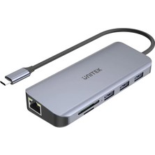 Meks Unitekk Hub Usb-C, 3 x Usb-A 3.1 Port, 4 K Hdmi, Fullhd Vga, RJ45 Gigabit Ethernet Portu ve Sd ve M