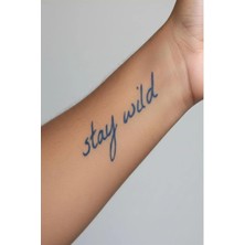 Meks Stay Wild Minimal Yarı Kalıcı Geçici Dövme 1 Ay Kalıcı Yapıştırma Dövme 5x5 cm