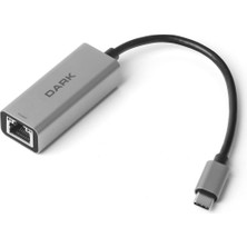 Meks Dark USB 3.1 Type-C Gigabit Lan Adaptör (DK-AC-U31X3GL2), Siyah