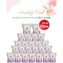 Meks Lux 24 Al 22 Öde Kare Bebe Temizleme Pamuğu 60' Lı