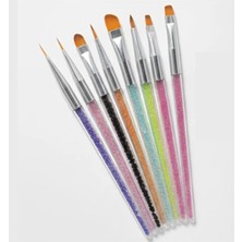 Meks Fontenay 8'li Nail Art & Jel Fırça Seti Full Set Renkli