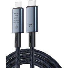 Meks Daytona ZR852 240W USB 4.0 40GBPS 8k Thunderbolt Görüntü Aktarım ve Hızlı Şarj Kablosu 1 Metre