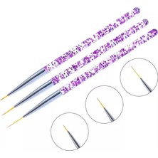 Meks Tırnakmania Nail Art Çizim Fırça Seti (Mor) 4065