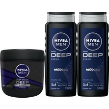 Meks Nivea Men Erkek Nemlendirici El ve Vücut Kremi Deep Impact 400ML ve Duş Jeli Deep Dimension 500ML x
