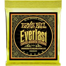 Meks Ernie Ball Everlast Orta Kaplama 80/20 Bronz Akustik Gitar Telleri, Ölçü 13-56