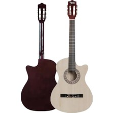 Meks Midex CG-395NT Natural Renk Kesik Klasik Gitar 4/4 Yetişkin Boy Sap Ayarlı Full Set