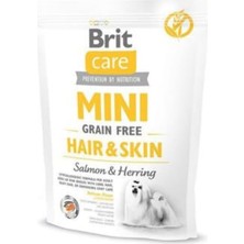 Meks Brit Care Mini Köpek Kuru Maması, Minik Irk Köpekler Için Somon ve Ringa Balıklı, Tahılsız, Deri ve